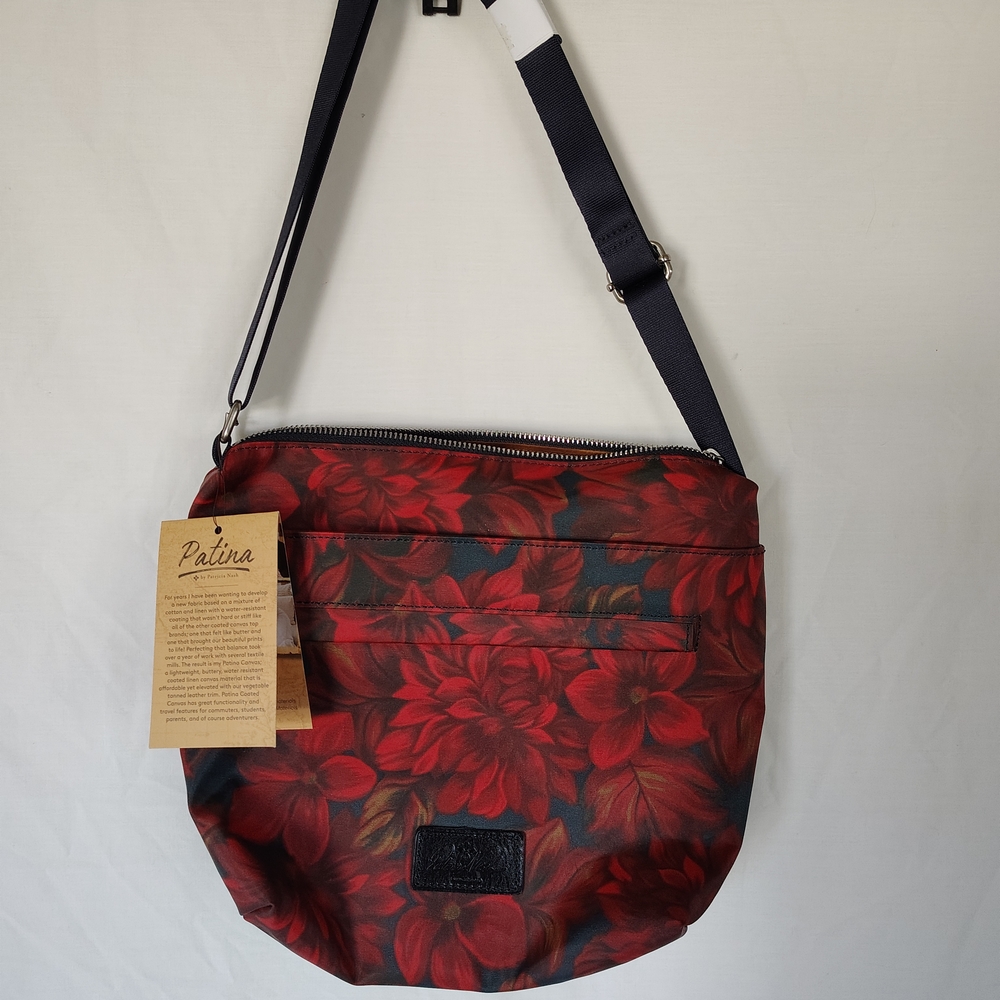 Patricia Nash Red Crossbody Bag with Floral Design